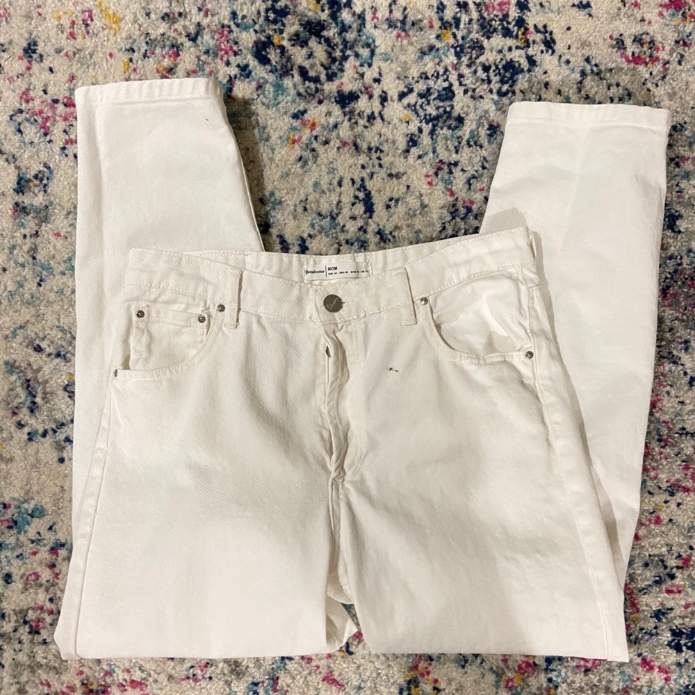 Stradivarius white mom jeans!!